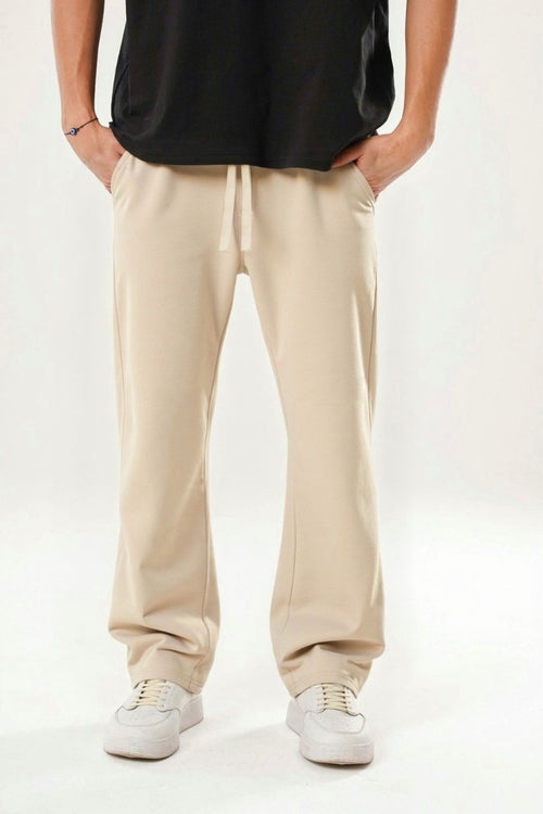 Beige Wide Leg Pants